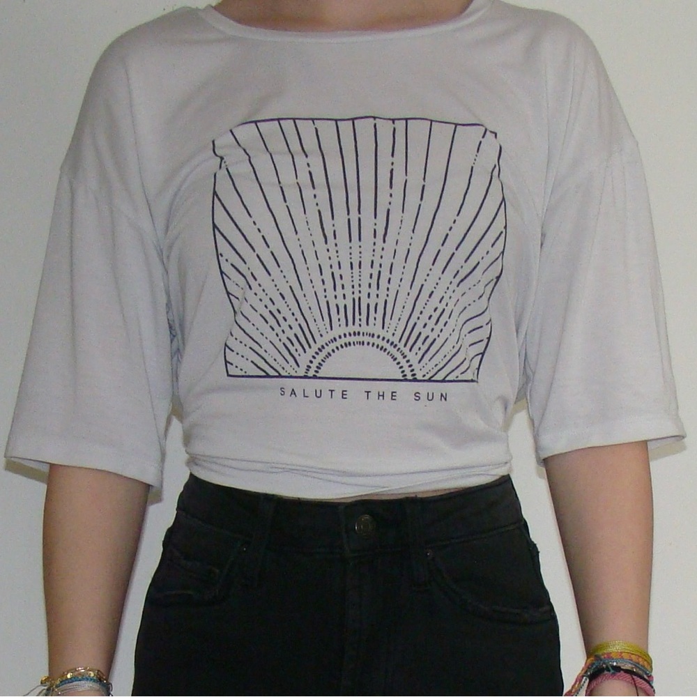white tie in back tee